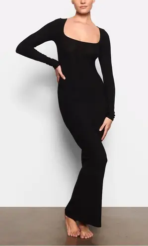 SKIMS LONG SLEEVE DRESS ribbed