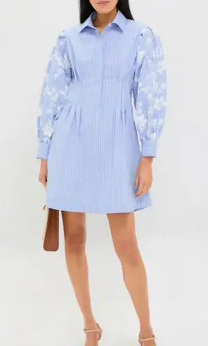 Tuckernuck Blue Stripe Embroidery Mini Corinne Dress - Image 2