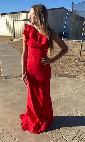 Tarik Ediz Red Formal / Prom Dress