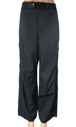 Oak + Fort Womens Black High Waist Wide Leg Windbreaker Palazzo Trousers Pants 2