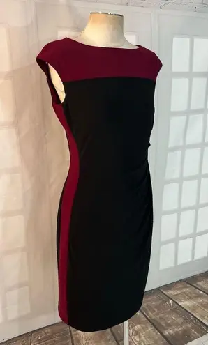 Lauren Ralph Lauren color block sleeveless sheath dress size 8 Black