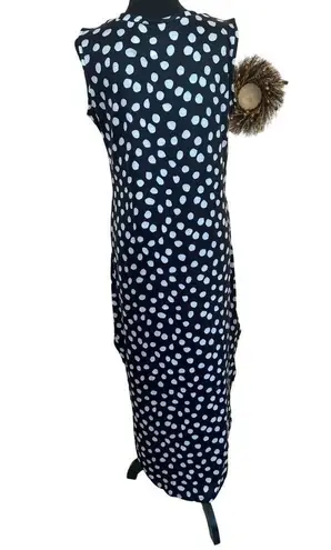 NWT Anrabess Polka Dot Maxi Dress Womens M Coastal Sleeveless Black White Hi low Size M