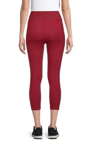 Athletic Works  Womens Performance Capri Size Large 12-14 High Waist Burgundy New