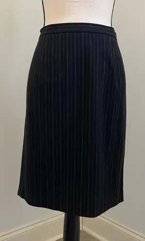 Michael Kors Pinstripe Pencil Skirt Size 10 Black Career Business Corporate Chic