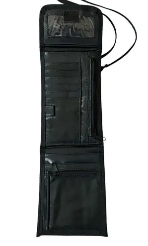 Black and camel folded crossbody bag wallet pouch card holder velcro closure