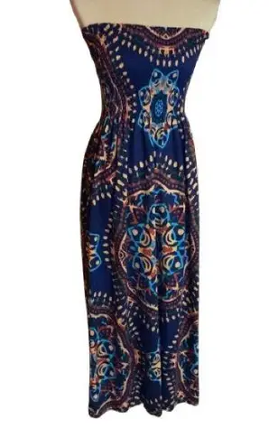Venus Colorful Mandala Strapless Maxi Dress