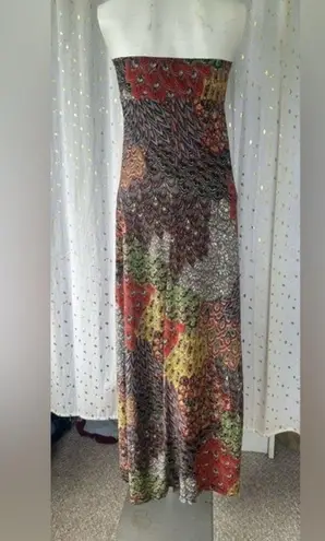 Hypnotik Boho Autumn Season Hippie Paisley Multicolor Strapless Maxi Dress S