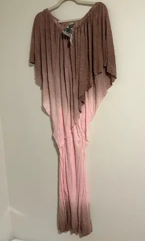 Young Fabulous and Broke Fiona ombré off shoulder maxi pink beige dress NWT YFB