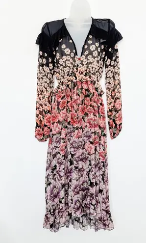 Farm Rio Farm Rio Womens Dress Sz S Rainbow Garden Maxi Sheer Fairy Grunge Dark Romantic