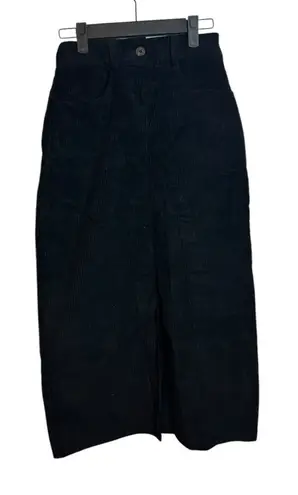 Pinkyotto Black Corduroy Midi Skirt