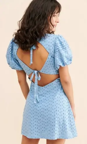 Free People Tie-Back Mini Dress | Eyelet Dress | Spring Dress | Size Large