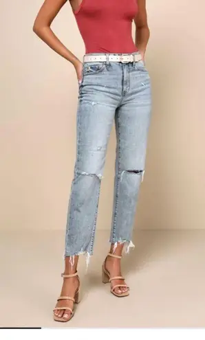 DAZE DENIM Straight Up Light Wash High