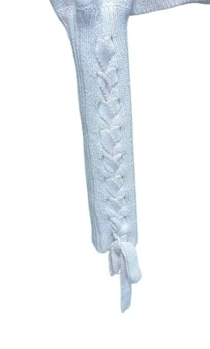 525 America Sweater Braided Tie Puff Sleeve Sweater Size Small