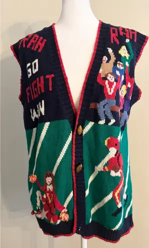 Vintage 80s/90s Eagle Eye Berek Sweater Vest Football Hand Knit Size M Size M