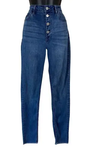 KanCan Women’s Estilo Distressed & Frayed Button Fly Skinny Jeans Blue Size undefined