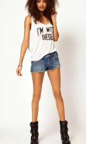 Diesel Cut Off Denim Short Shorts Size 26