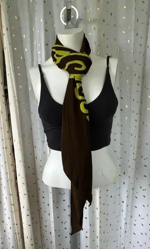 NWOT Unbranded Hawaiian Polynesian Indigenous Dye Geometric Abstract Scarf Brown