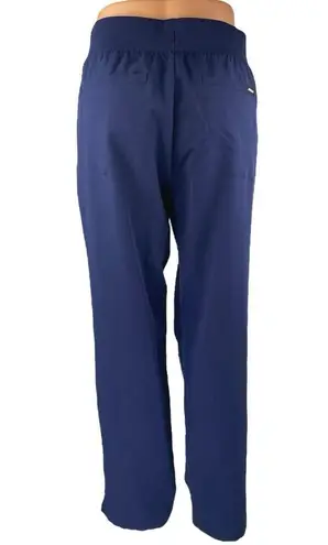 Jaanuu Womens Navy Blue High Rise Drawstring Straight Trousers Sweat Pant Size M