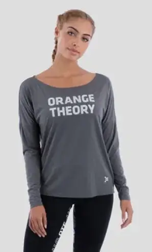 ORANGE THEORY Women's Charcoal Long Sleeve Tee Size XS thumbnail 1
