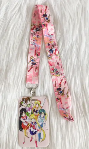 Sailor Moon lanyard with Id/ card holder Pink