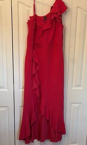 Vj Show Elegant Ruffle Dress Pink Women Size XXL