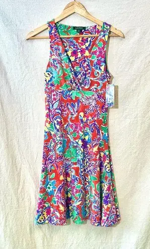 Ralph Lauren Lauren  Floral Paisley Wrap Neck Dress S