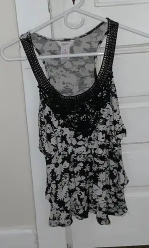 Candie's Black and white candie’s tank top, never worn. NWOT. Floral lace pattern - Image 1