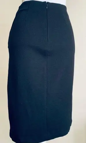 CAbi Solid Black Layered Pencil Skirt