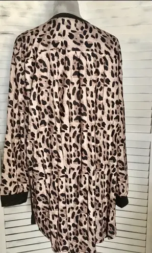 Leopard Print Sweater Top, 3X Brown - Image 3