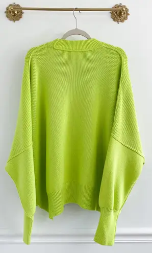 Free People Easy Street Citron Green Oversized Sweater