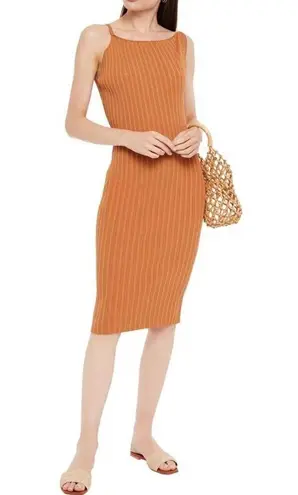 Michelle Mason NWT Navy Ribbed Bodycon Midi Dress - size Small