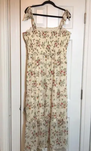 LC Lauren Conrad Laura Conrad Smocked Bodice Feminine Cottage Core BoHo Maxi Dress Spring