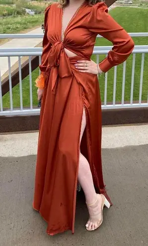 Elegant Rust Maxi Dress Orange