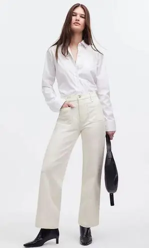 Madewell NWT  The Emmett Wide-Leg Jean: Patch Pocket Edition In White Size 24