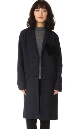 NEW Marissa Webb Jacob Pinstripe Heart Overcoat