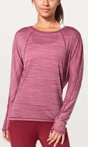 Lululemon  Set To Sweat Long Sleeve Heathered Ruby Red