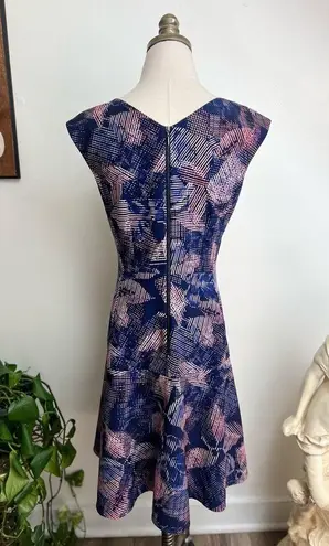 Rebecca Taylor Sonic Garden Fit & Flare Abstract Print Dress size 6 Small