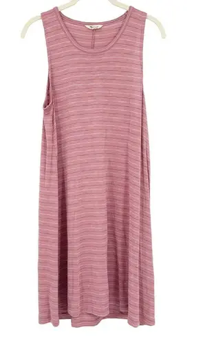 Madewell  Womens Highpoint Striped Soft Jersey Knit Tank Dress Size M Pink