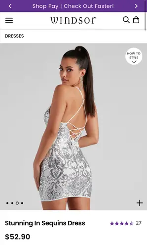 Windsor White Sequin Mini Dress