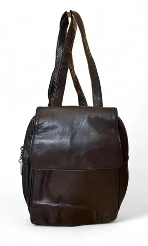 Bloomingdale’s Chocolate Brown Genuine Leather Backpack