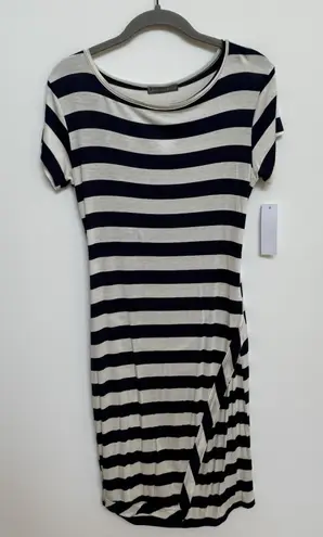 Loveappella Blue White Stripe Nautical T-Shirt Dress Medium