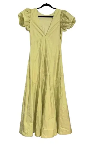 SIR. The label Mason Panelled Yellow Puff Sleeve Midi Dress Size M