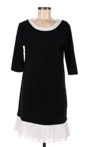 Venus Black Dress With White Collar and Ruffle Hem Peplum Business Womens Small