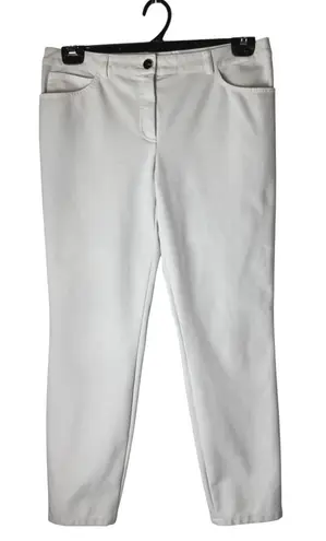 Escada Pants Women Medium White Tapered Ankle Luxury Preppy Career Casual
