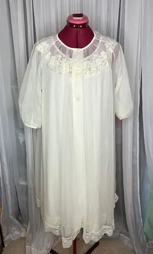 nightgown sheer robe set lace romantic