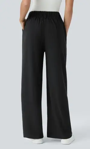 Halara Flex Wide Leg Waffle Stretch Casual Work Pants Black S Petite