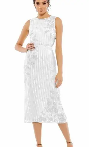 Mac Duggal 93592 Striped Floral Embellished Sequin Sleeveless Dress 16