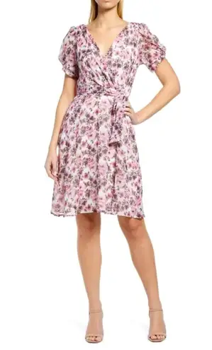 Connected Apparel Womens size 12 Tie front chiffon knee length dress