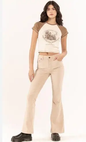 Urban Outfitters NWT BDG  Corduroy Womens Extreme Flare Pants Cream 28