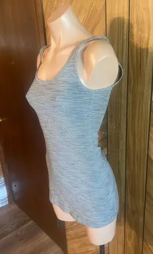 Lululemon Gray And White Striped Tank Top